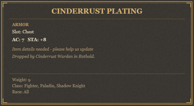 Cinderrust Plating