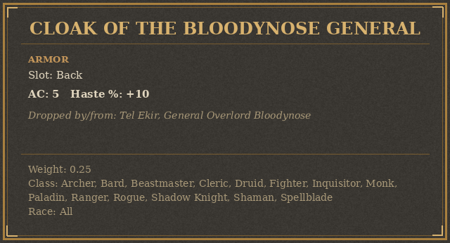 Cloak of the Bloodynose General