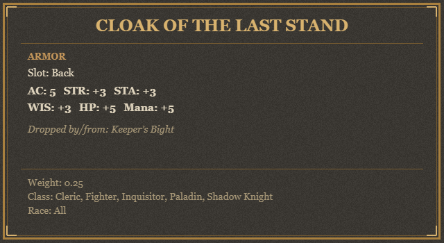 Cloak of the Last Stand