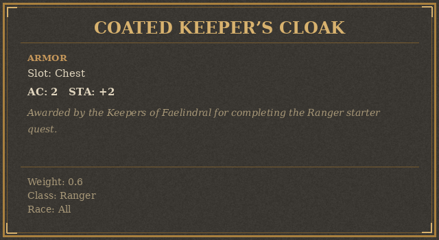 Coated Keeper’s Cloak