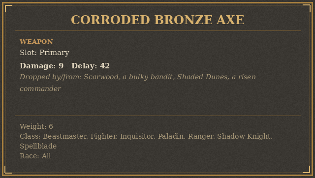 Corroded Bronze Axe