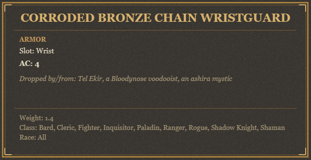 Corroded Bronze Chain Wristguard