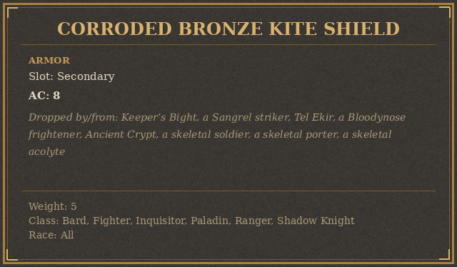 Corroded Bronze Kite Shield