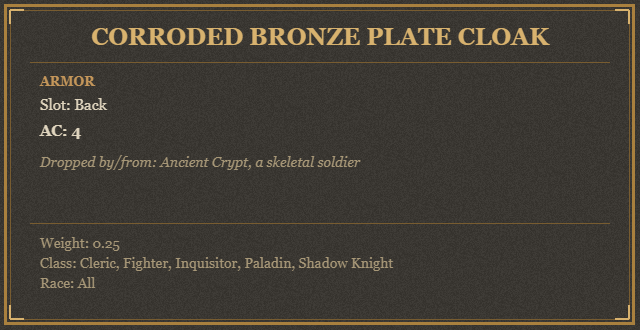 Corroded Bronze Plate Cloak