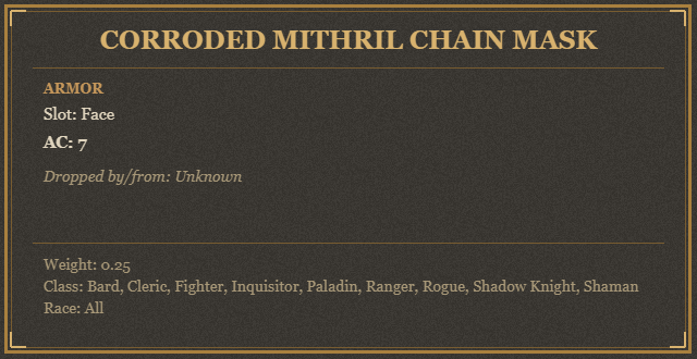 Corroded Mithril Chain Mask