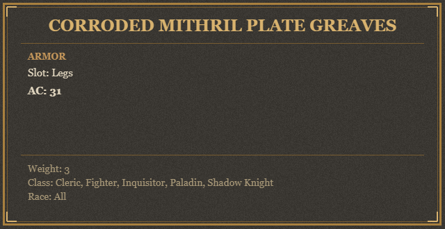 Corroded Mithril Plate Greaves