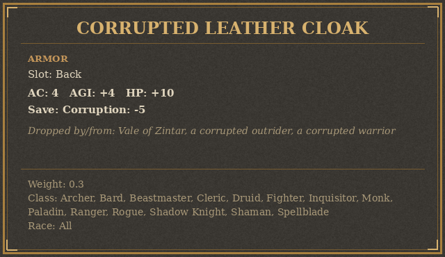 Corrupted Leather Cloak
