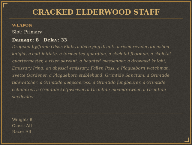 Cracked Elderwood Staff
