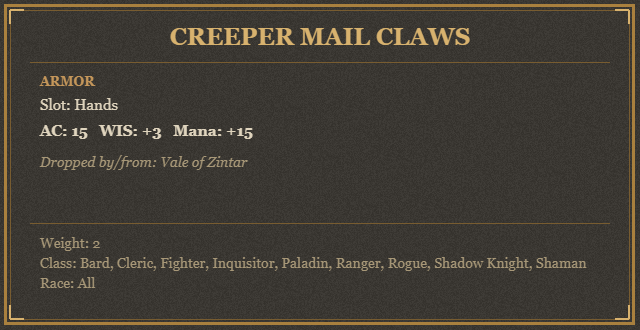 Creeper Mail Claws