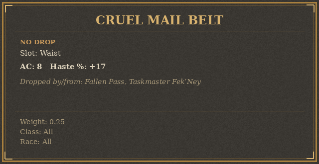 Cruel Mail Belt