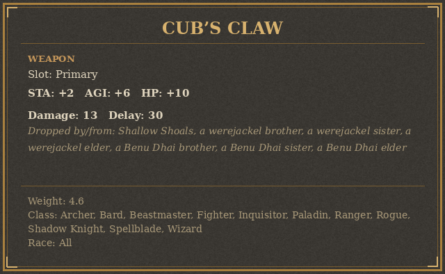 Cub’s Claw