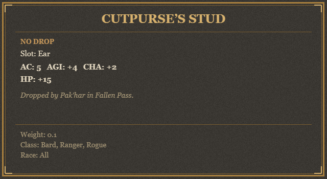 Cutpurse’s Stud