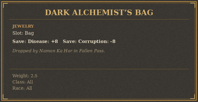 Dark Alchemist’s Bag