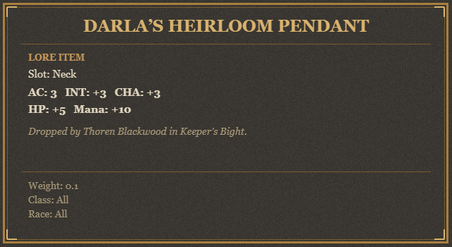 Darla’s Heirloom Pendant