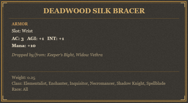 Deadwood Silk Bracer