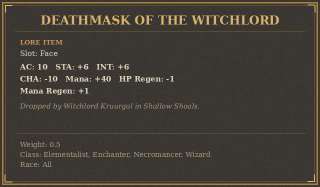 Deathmask of the Witchlord