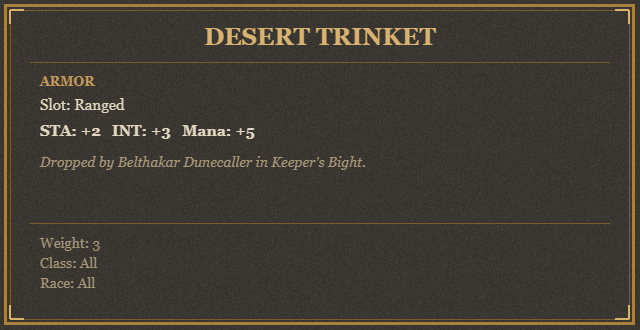 Desert Trinket