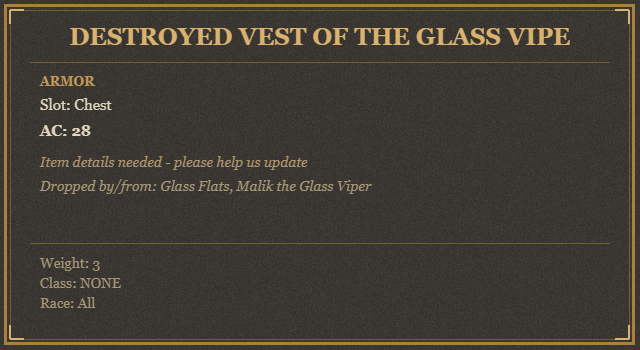Destroyed Vest of the Glass Vipe