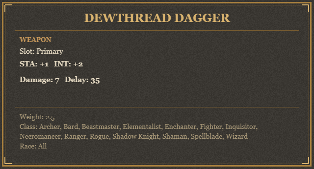 Dewthread Dagger