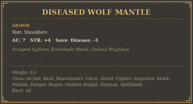 Diseased Wolf Mantle
