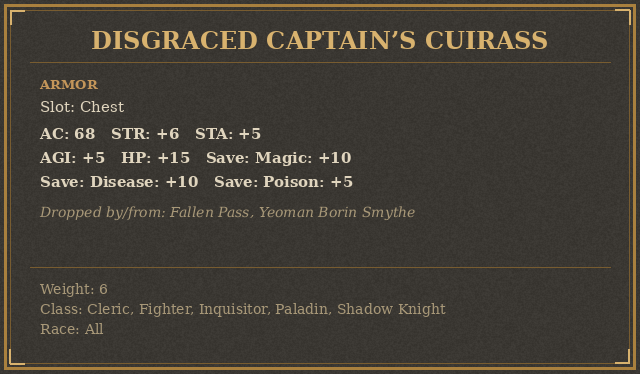 Disgraced Captain’s Cuirass