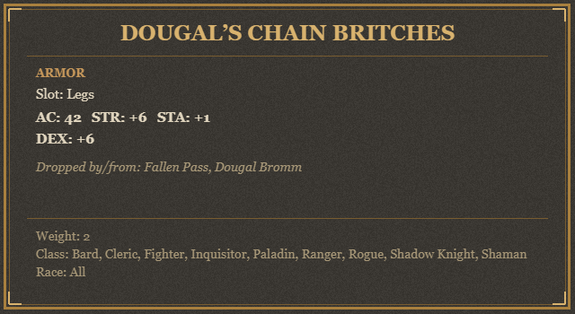 Dougal’s Chain Britches