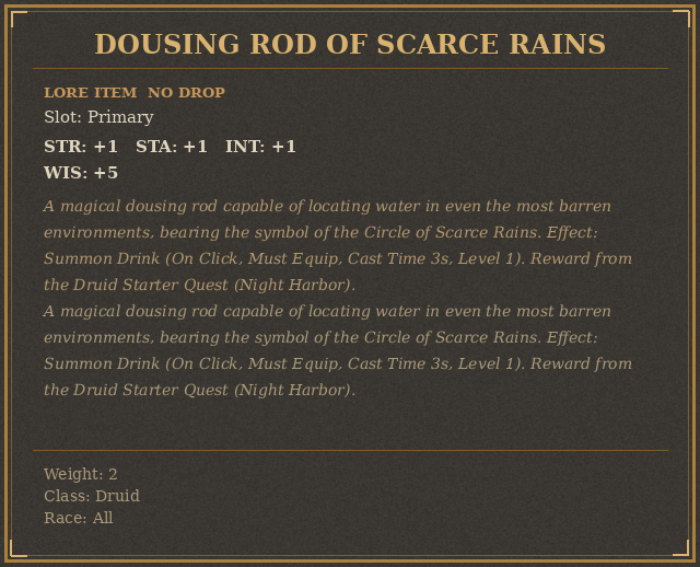 Dousing Rod of Scarce Rains