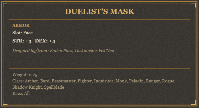 Duelist’s Mask