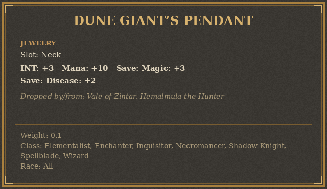 Dune Giant’s Pendant