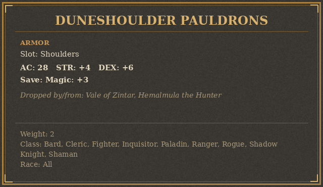 Duneshoulder Pauldrons