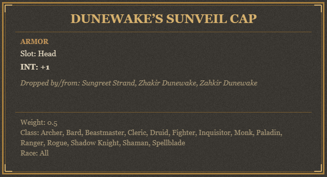 Dunewake’s Sunveil Cap