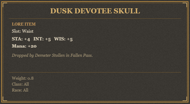 Dusk Devotee Skull