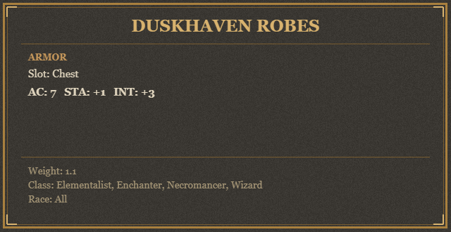 Duskhaven Robes
