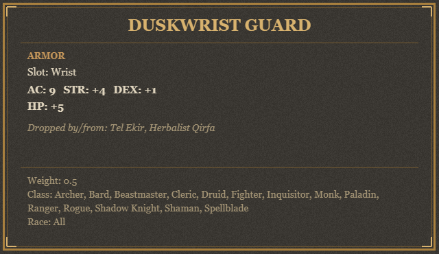Duskwrist Guard