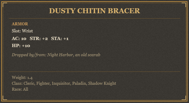 Dusty Chitin Bracer