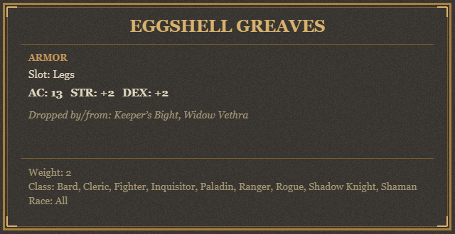 Eggshell Greaves
