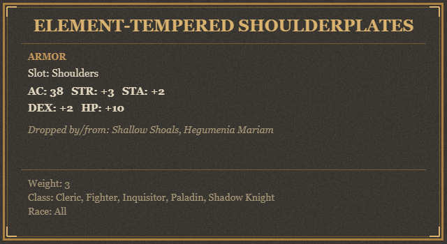 Element-Tempered Shoulderplates