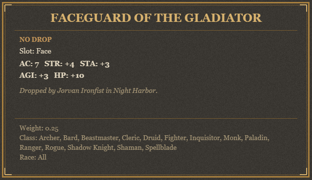 Faceguard of the Gladiator
