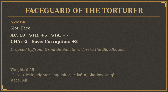 Faceguard Of The Torturer
