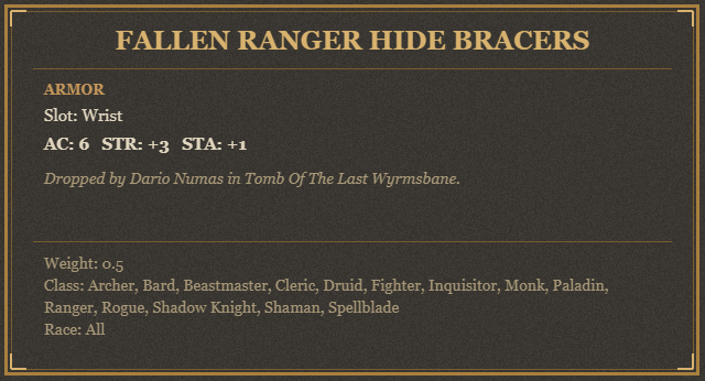 Fallen Ranger Hide Bracers