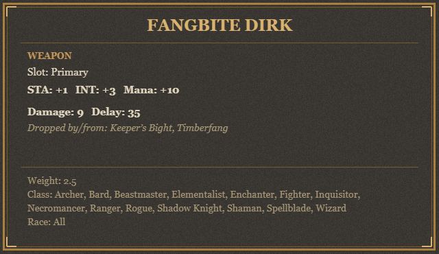 Fangbite Dirk