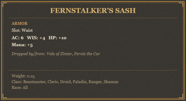 Fernstalker’s Sash