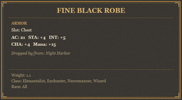 Fine Black Robe