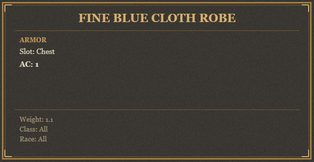 Fine Blue Cloth Robe