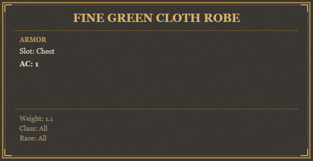 Fine Green Cloth Robe