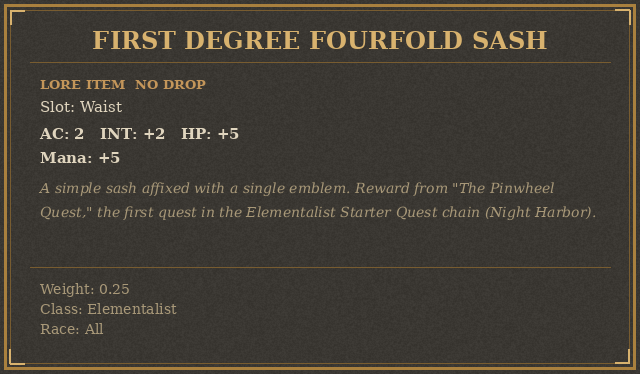 First Degree Fourfold Sash