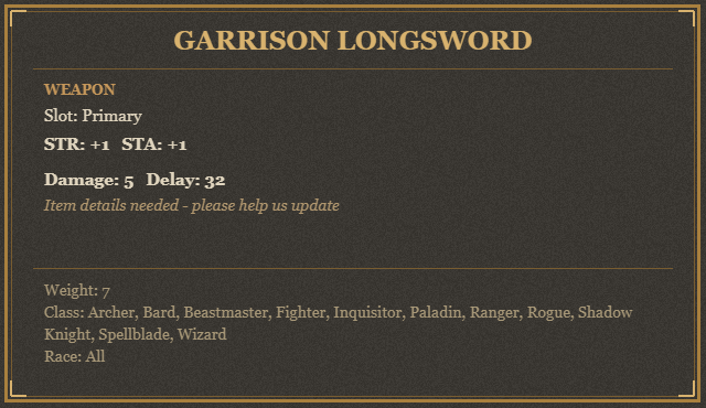 Garrison Longsword