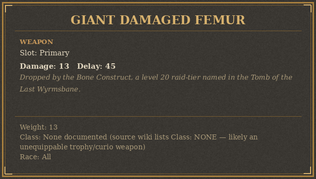 Giant Damaged Femur