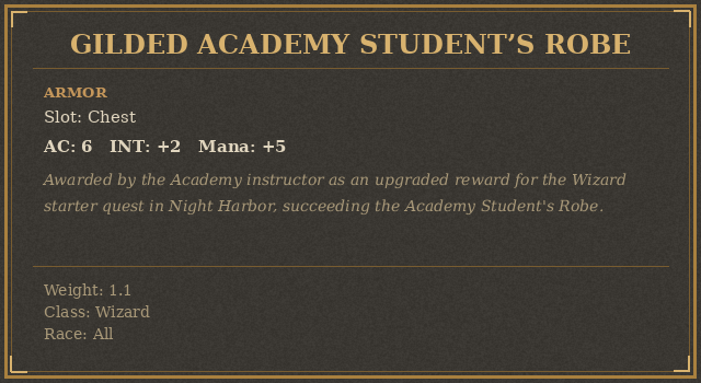 Gilded Academy Student’s Robe