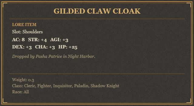 Gilded Claw Cloak